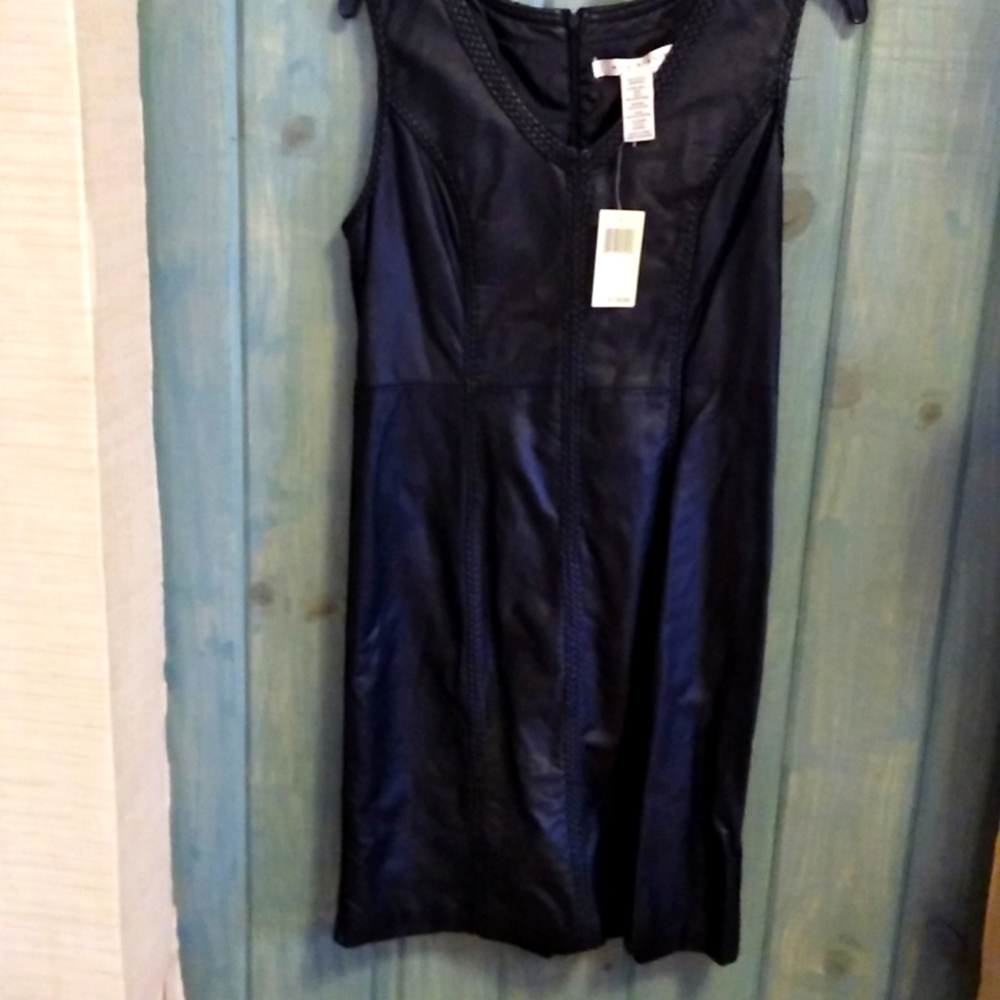 Max Studio Black Faux Leather Large Dress
